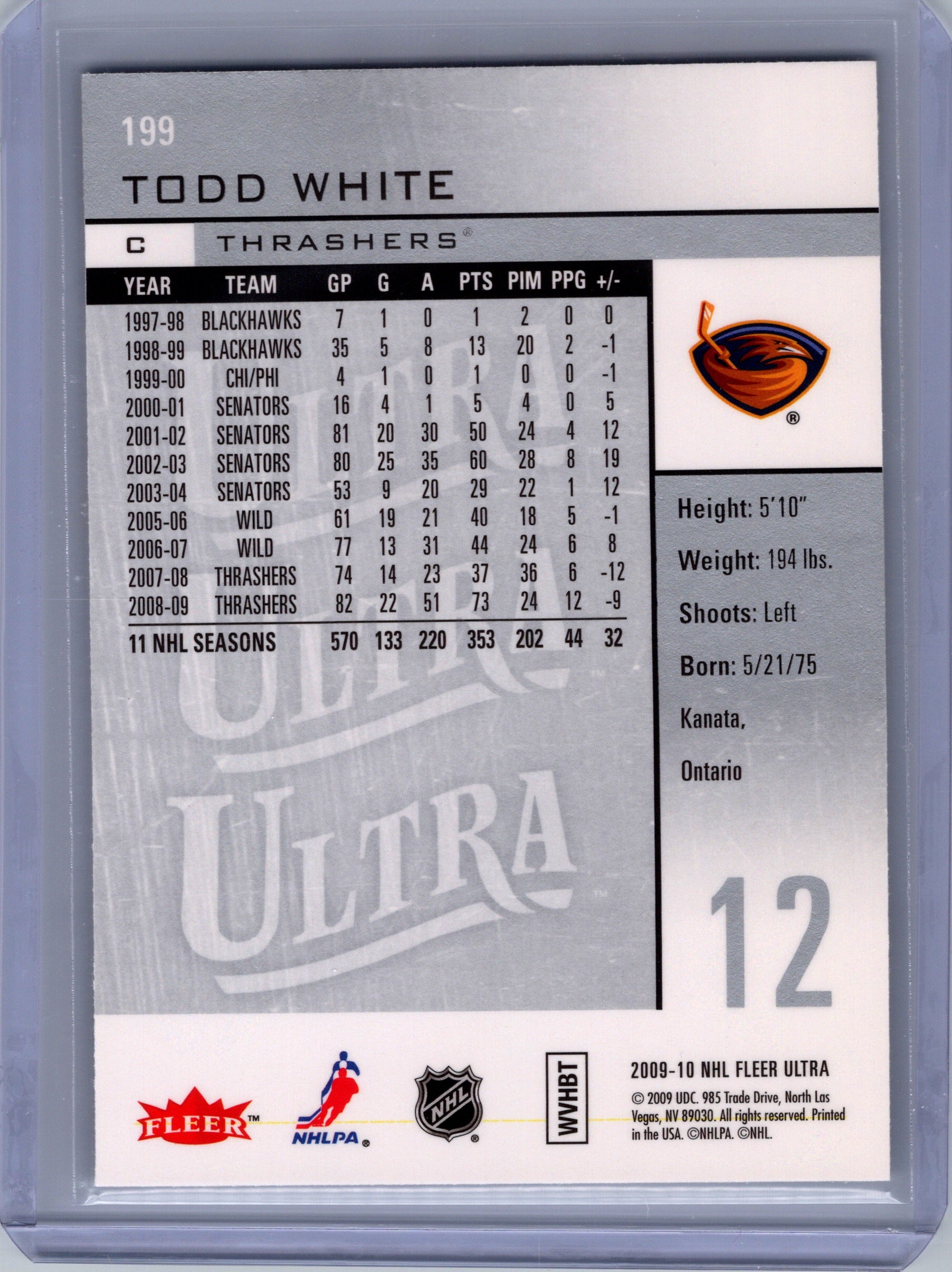 2009-10 Ultra #199 Todd White