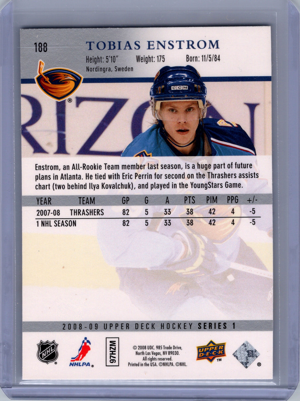 2008-09 Upper Deck #188 Tobias Enstrom