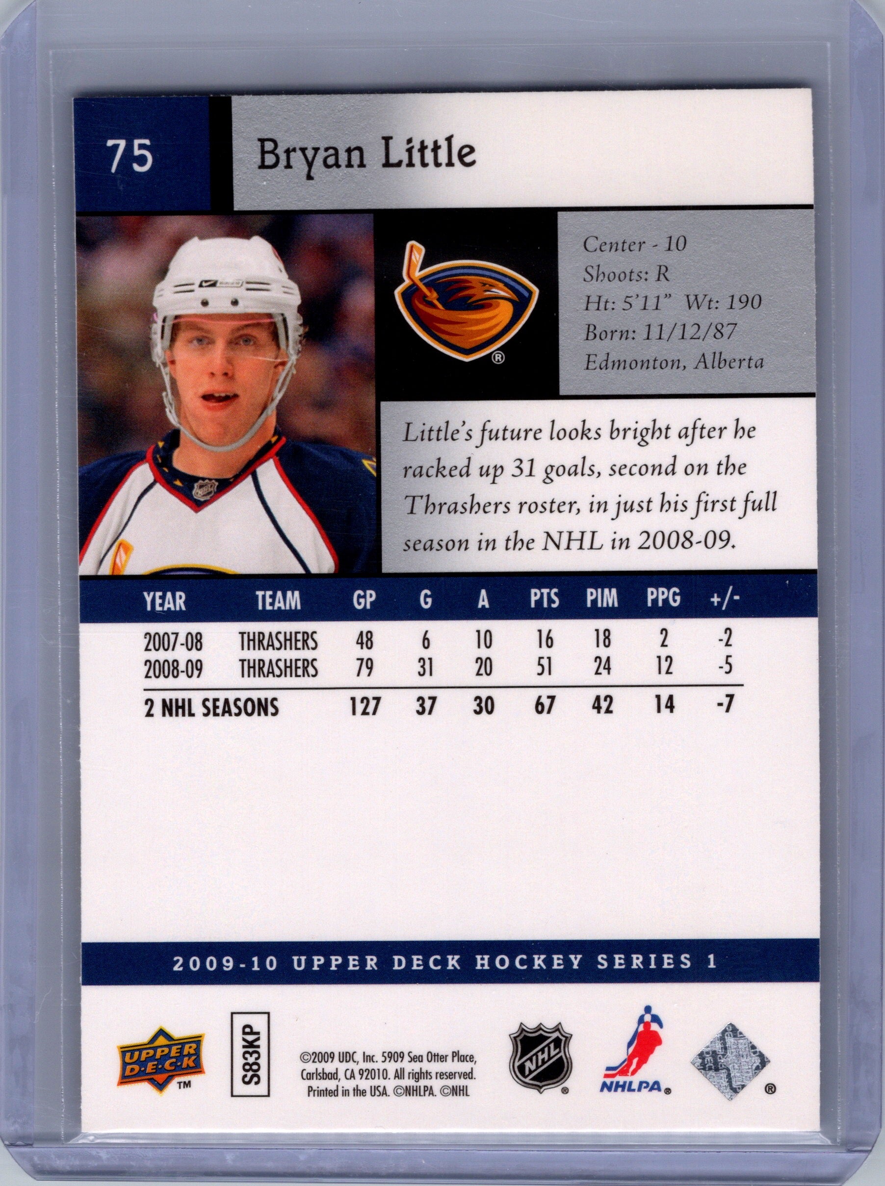 2009-10 Upper Deck #75 Bryan Little