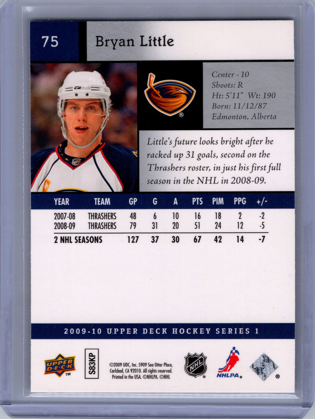 2009-10 Upper Deck #75 Bryan Little