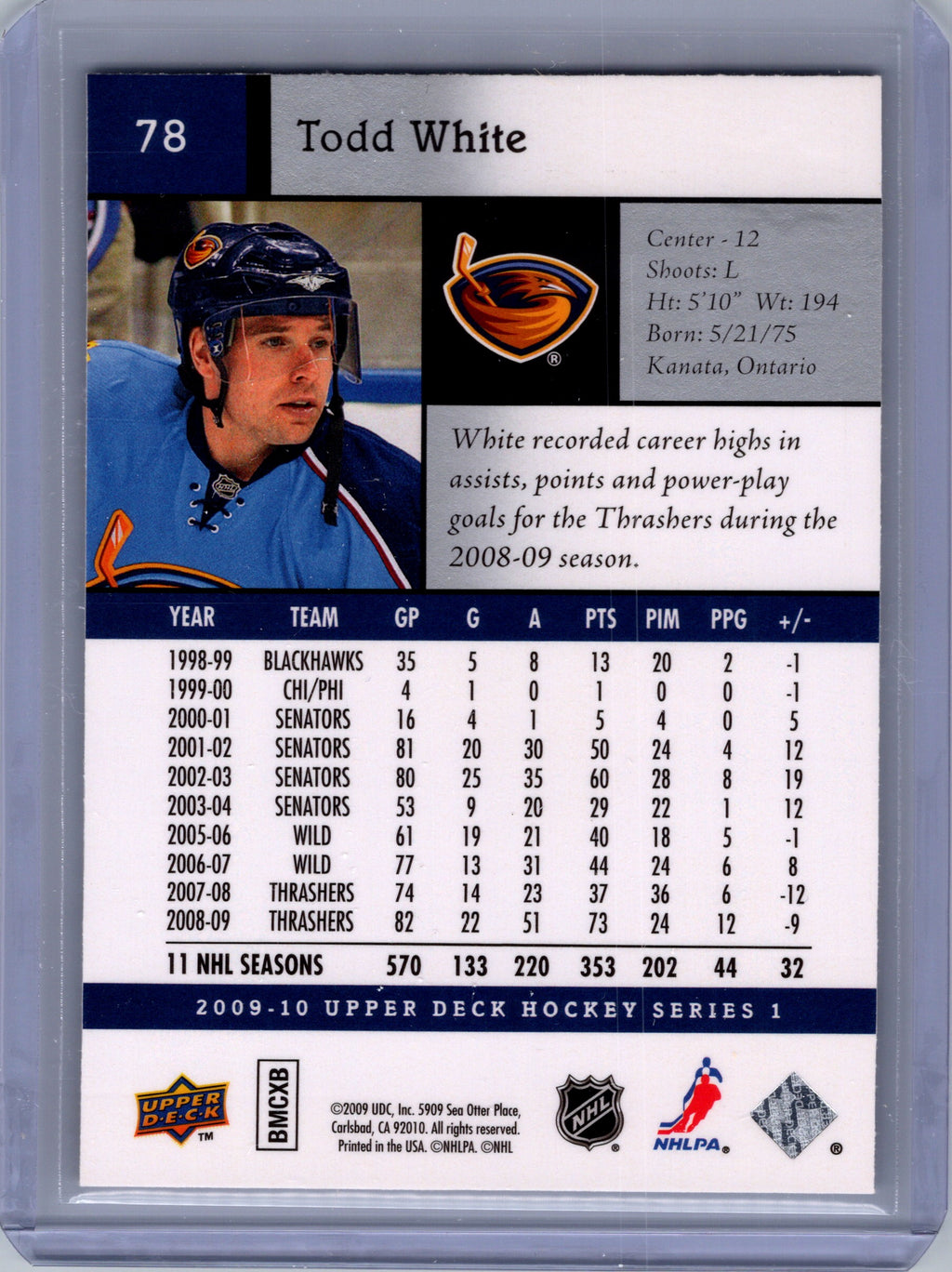 2009-10 Upper Deck #78 Todd White