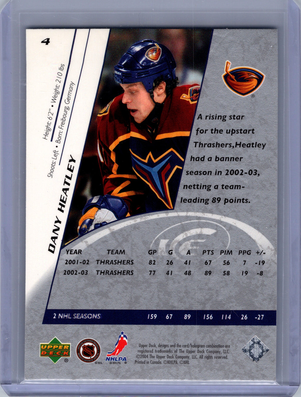 2003-04 Upper Deck Ice #4 Dany Heatley