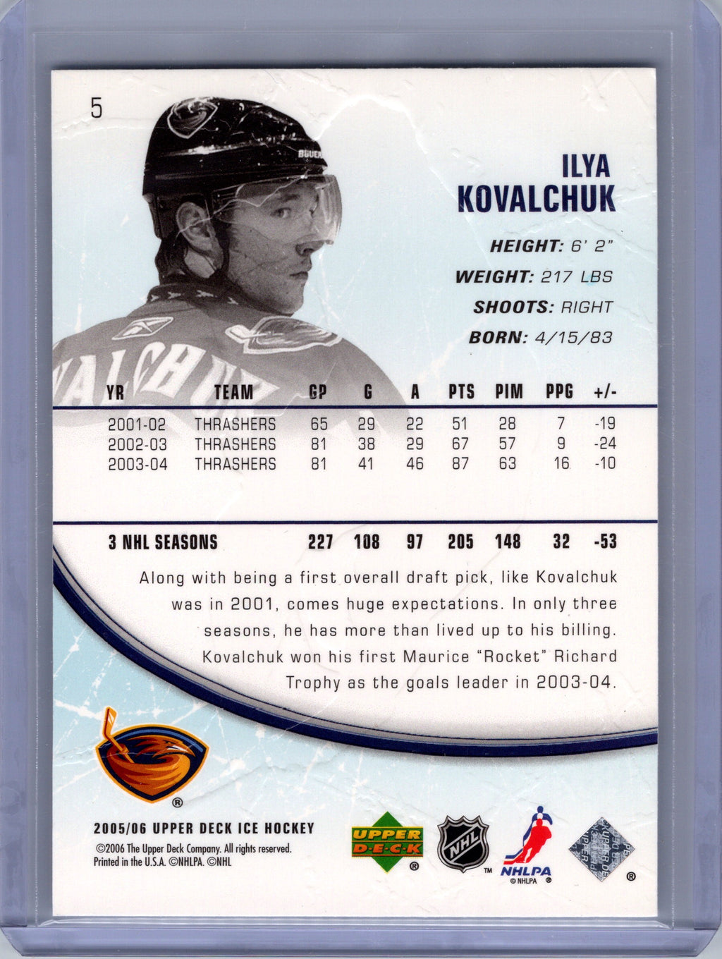 2005-06 Upper Deck Ice #5 Ilya Kovalchuk