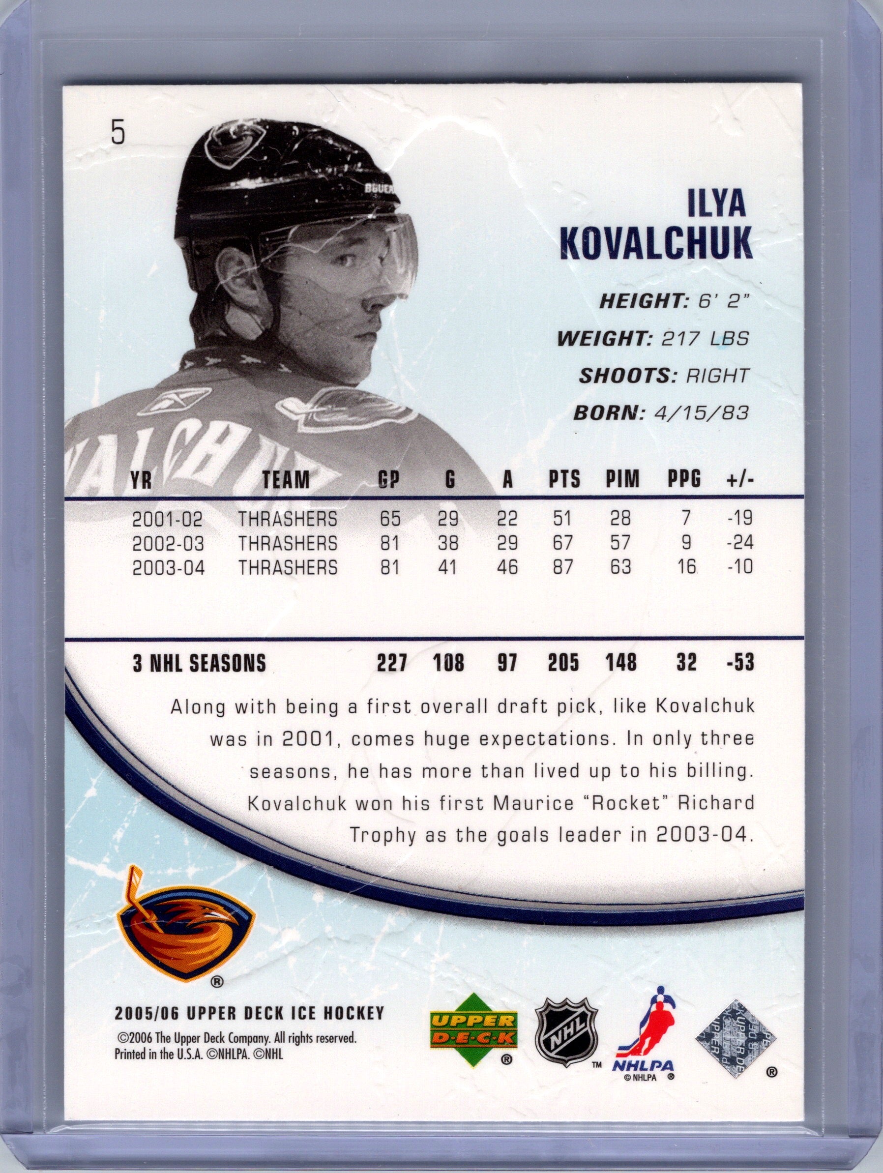 2005-06 Upper Deck Ice #5 Ilya Kovalchuk