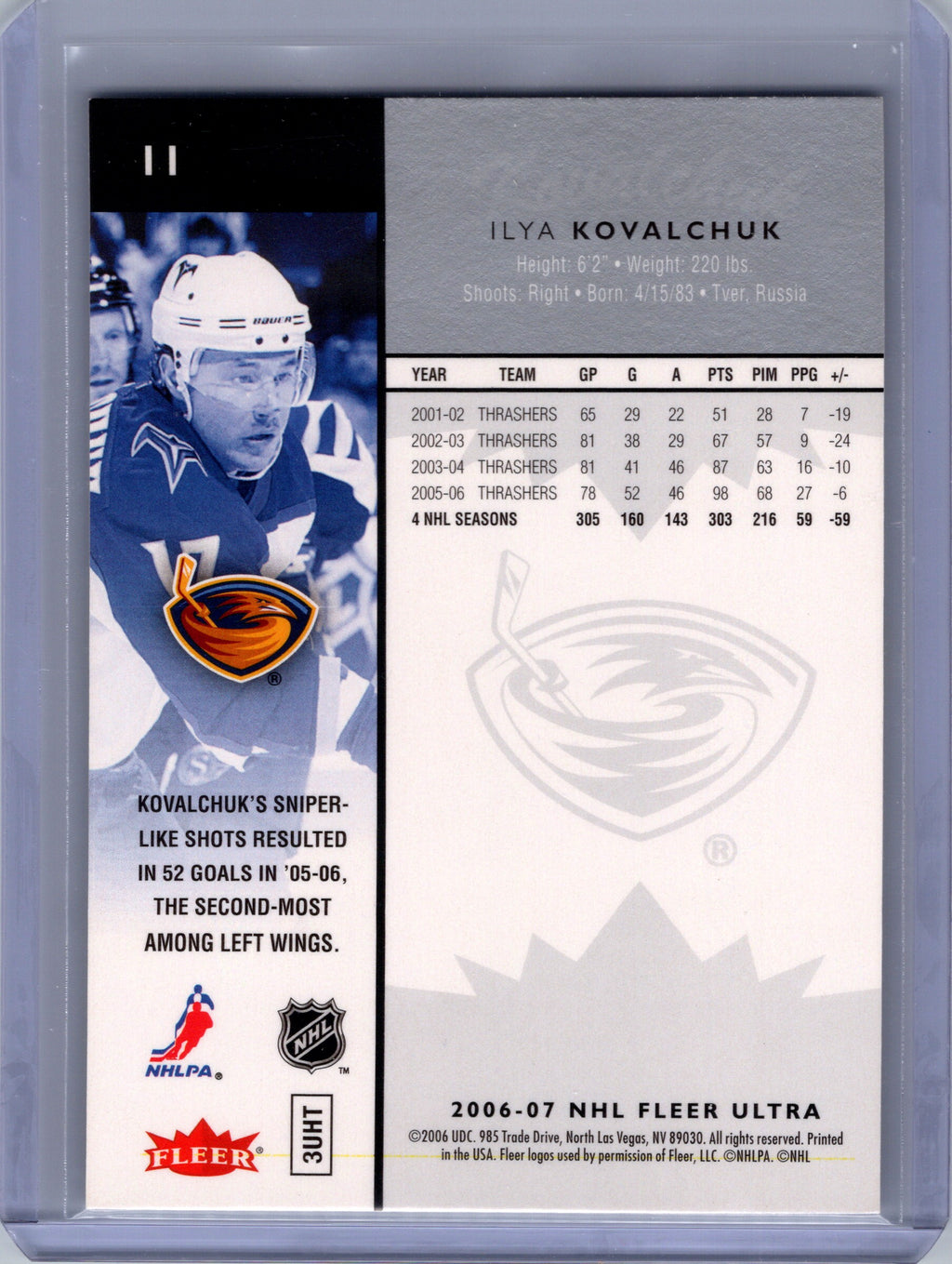 2006-07 Ultra #11 Ilya Kovalchuk