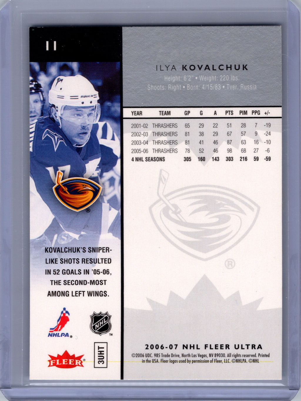 2006-07 Ultra #11 Ilya Kovalchuk
