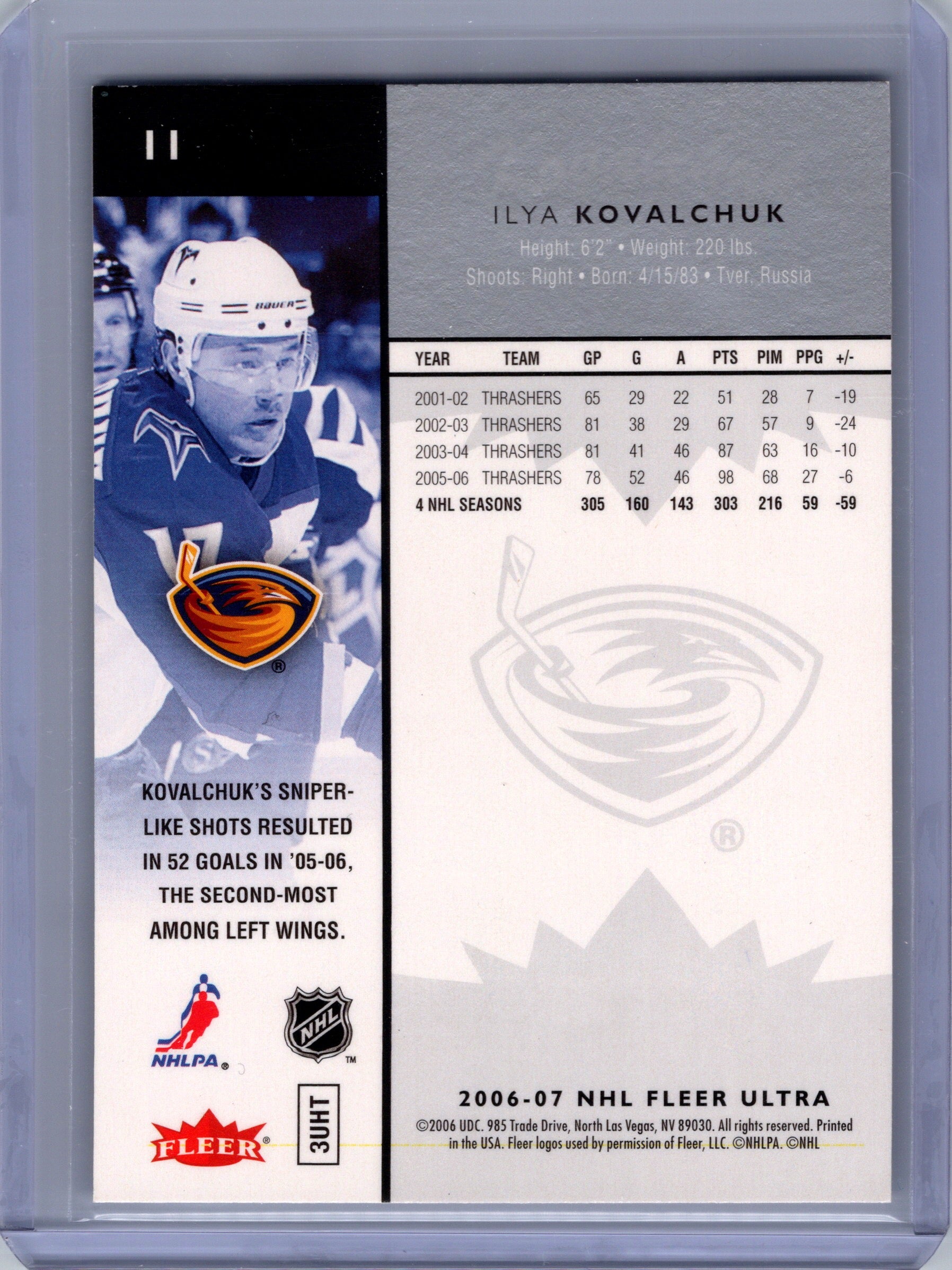 2006-07 Ultra #11 Ilya Kovalchuk