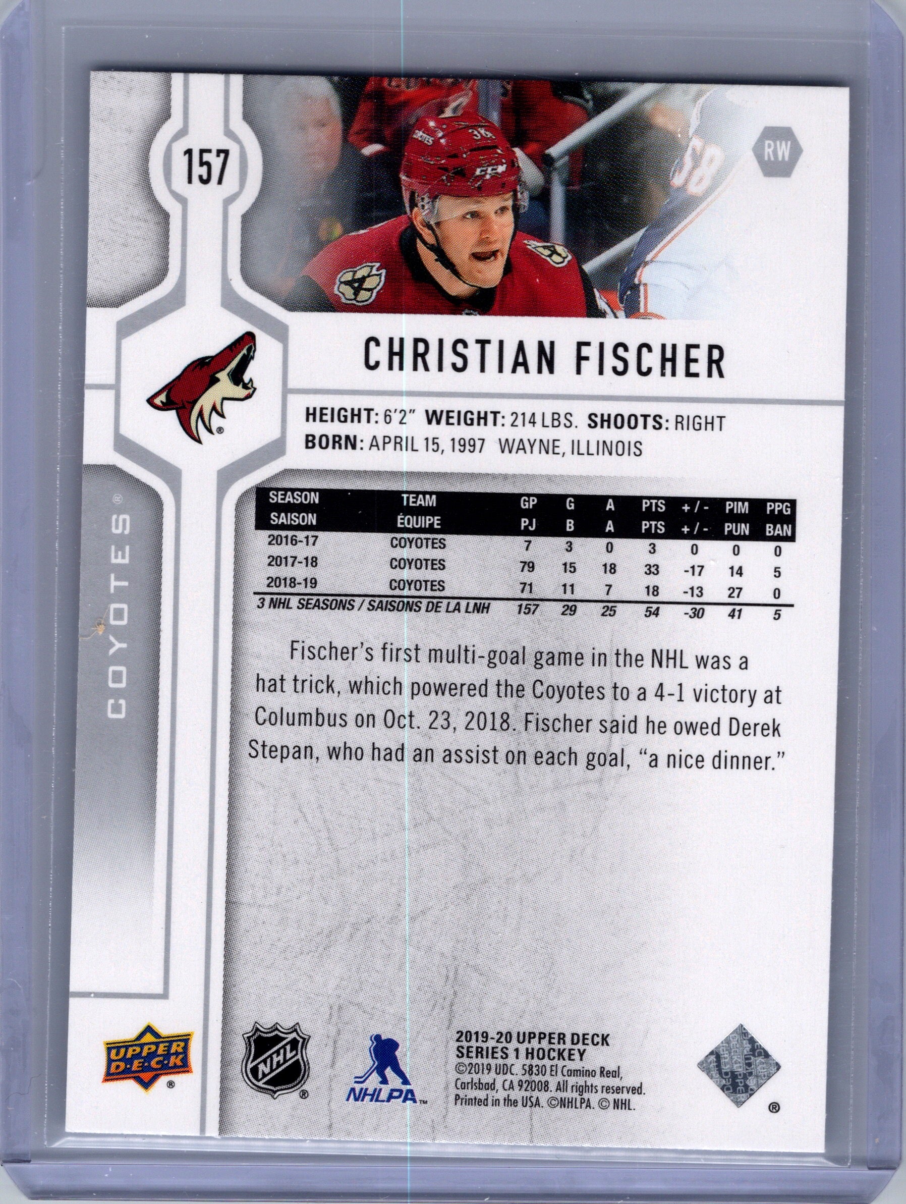 2019-20 Upper Deck #157 Christian Fischer