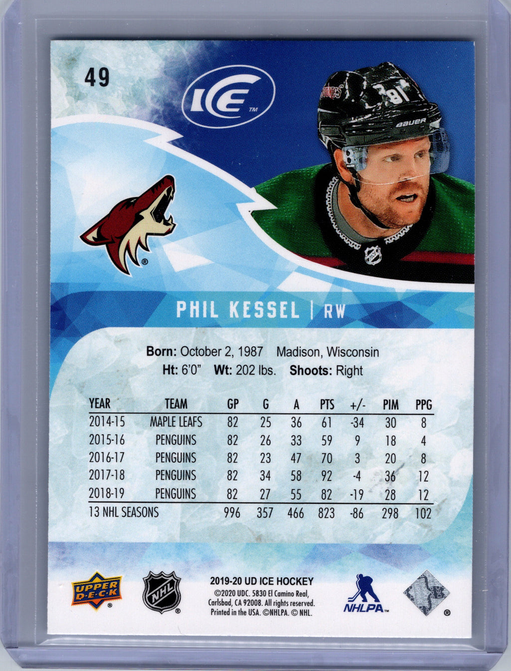 2019-20 Upper Deck Ice #49 Phil Kessel