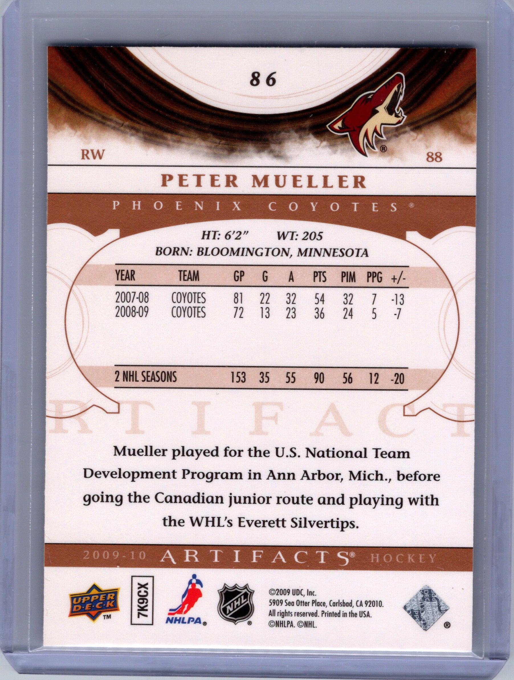 2009-10 Upper Deck Artifacts #86 Peter Mueller Gold Spectrum #/10
