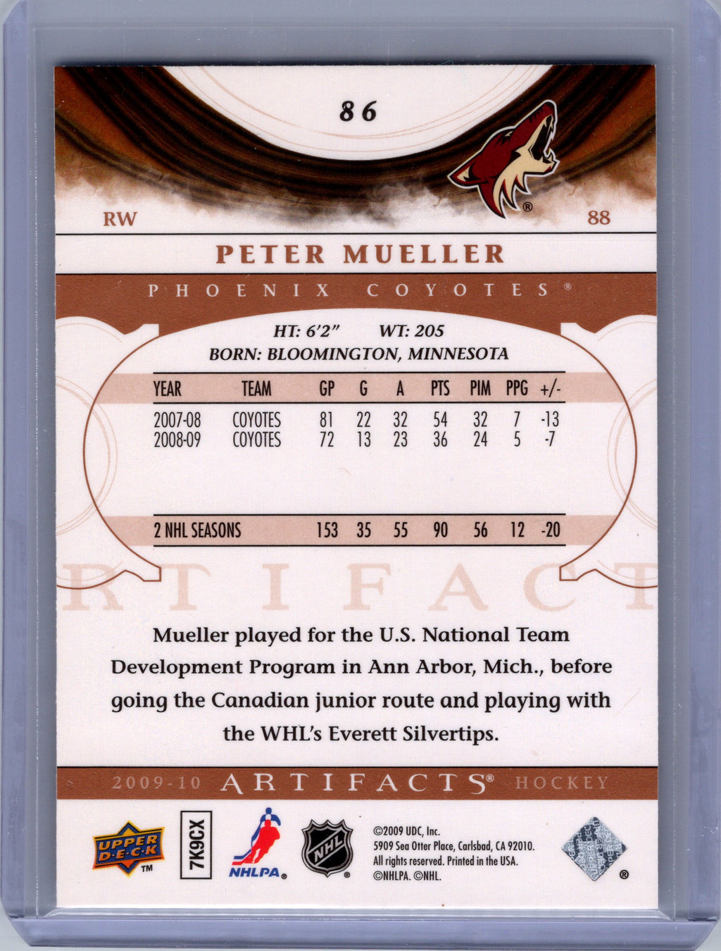 2009-10 Upper Deck Artifacts #86 Peter Mueller Silver Spectrum #/25