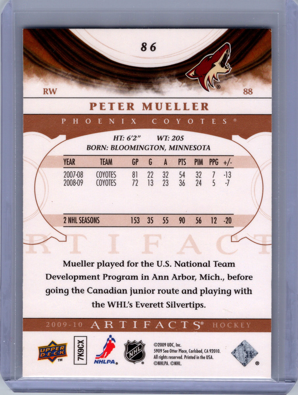 2009-10 Upper Deck Artifacts #86 Peter Mueller Silver Spectrum #/25