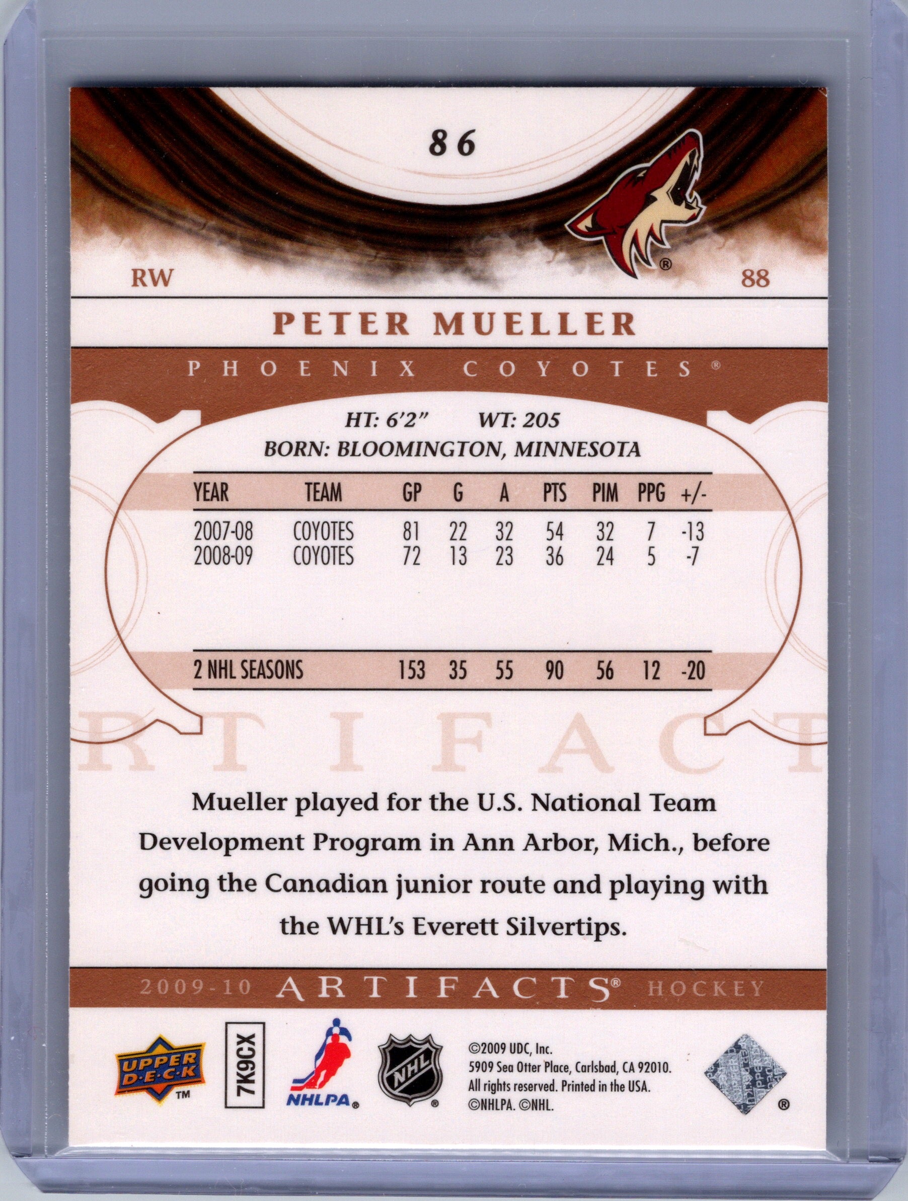 2009-10 Upper Deck Artifacts #86 Peter Mueller Silver Spectrum #/25