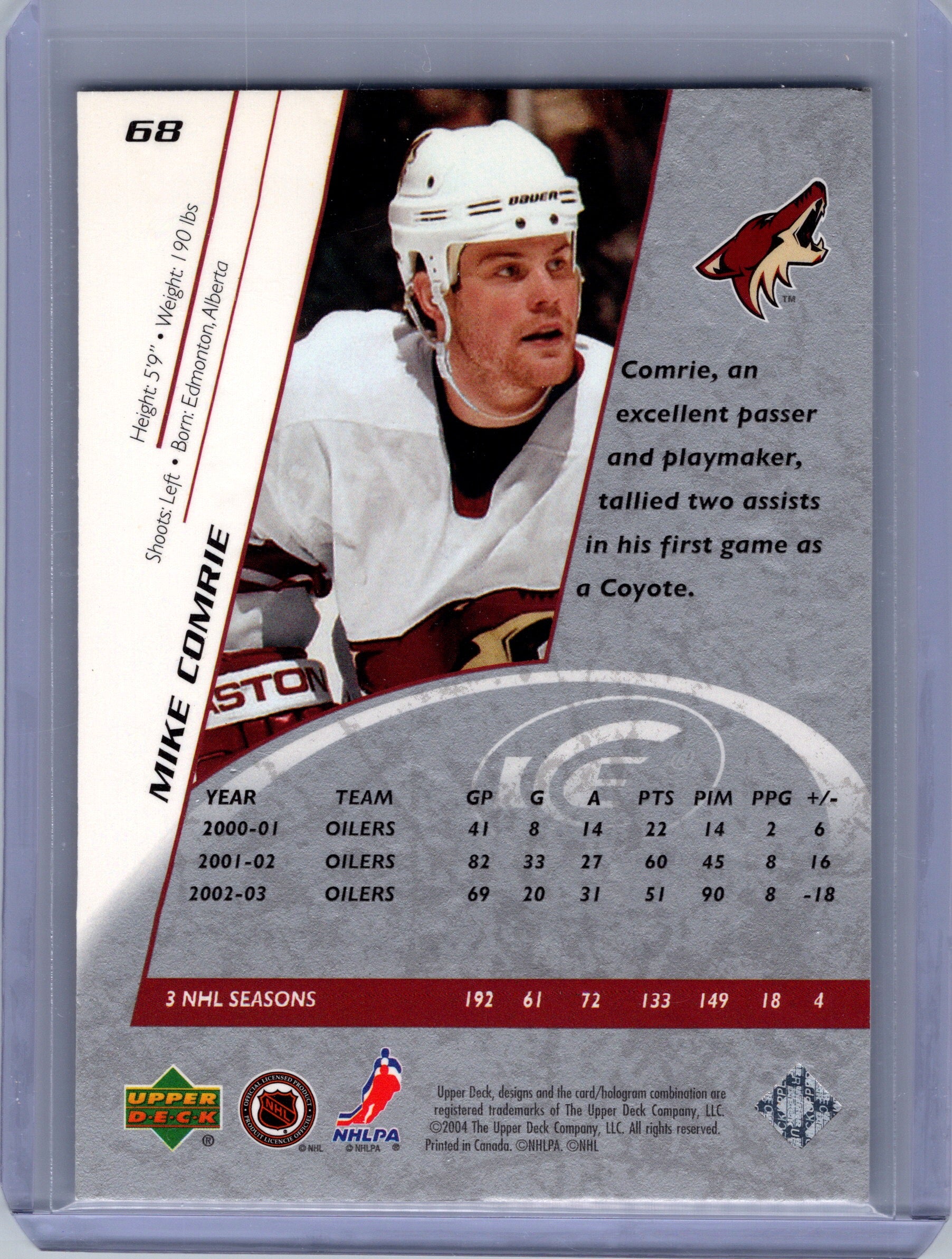 2003-04 Upper Deck Ice #68 Mike Comrie