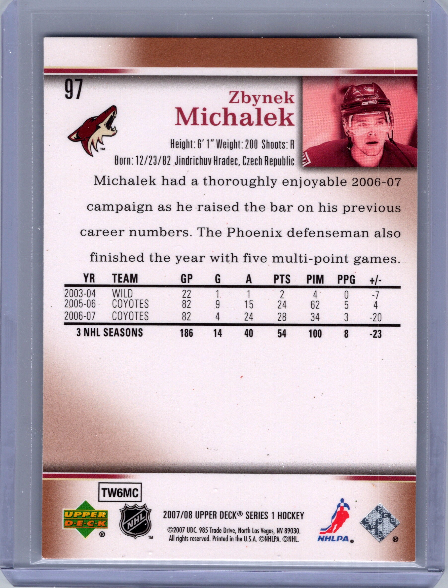 2007-08 Upper Deck #97 Zbynek Michalek