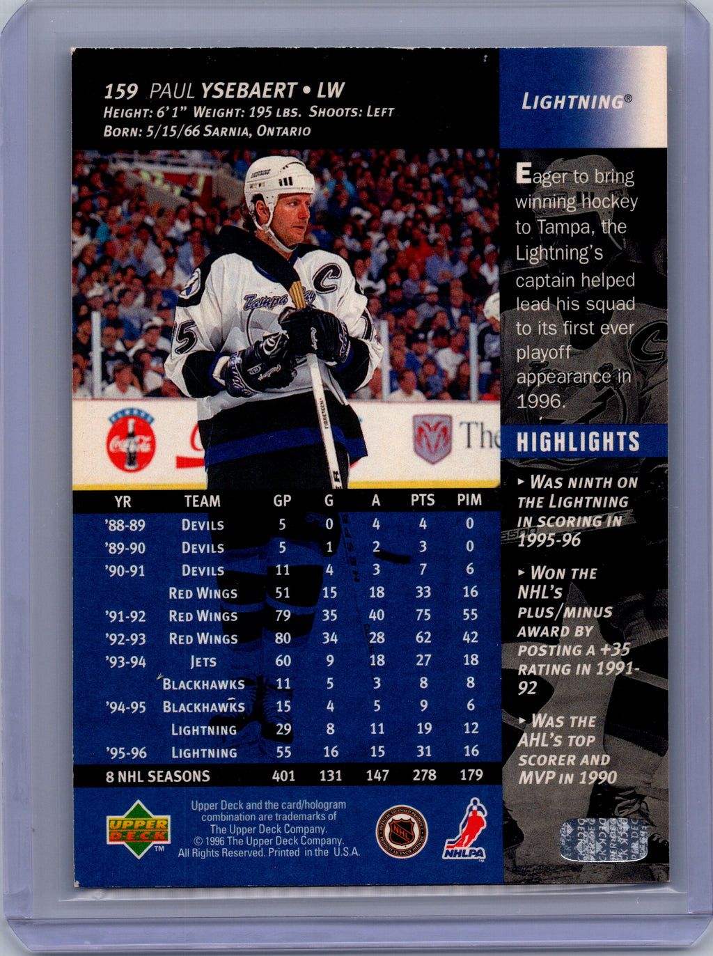 1996-97 Upper Deck #159 Paul Ysebaert